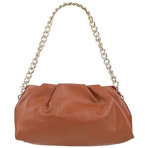 MyChoice Two Color Brown Leather Convertible Crossbody Clutch Shoulder Bag Italy